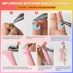 Starry 176 Pcs DIY Keychain Making Kit with Charms,Including 10 Keychain Clips 10 Extender Chains 30 Charms Jewelry Plier, Bag Charm Keychains Making Supplies for DIY and Jewelry Making - color: 176 Pcs
