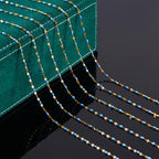 UMAOKANG 16.4 Feet Gold Plated Stainless Steel Chain for Jewelry Making Blue Enamel Chains with Jump Rings Lobster Clasps - color: Gold-Blue Enamel
