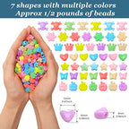 Eppingwin 1/2 pounds Shaped Pony Beads - color: Multi-Shaped, size: Medium Pack