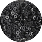 Clay Beads, 8000Pcs Black Clay Heishi Beads for Bracelets Making, Flat Round Polymer Heishi Beads for DIY Jewelry Making - color: 8000pcs Black