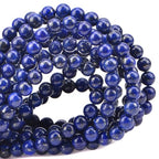 100pcs Natural Stone Beads 8mm Blue Lapis Lazuli Round Genuine Real Stone Beading Loose Gemstone Hole Size 1mm DIY Charm Smooth Beads for Bracelets Necklaces Earrings Jewelry Making Crafts - color: Blue Lapis Lazuli