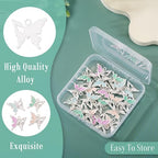 FASHEWELRY 20Pcs Alloy Crystal Rhinestone Butterfly Charms Gradient Color Enamel Butterfly Charms Platinum Plated Fairy Pendants for Earring Jewelry Making Necklace Bracelet Craft - color: Butterfly-Platinum Plated