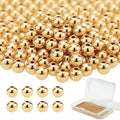 CeeVian 14K Gold Plated Spacer Beads 300PCS Seamless Gold Round Beads Spacer Beads That Do Not Fade Easily Round Bracelet Bead for DIY Necklace Bracelet Jewelry Making (4MM) - size: 4MM