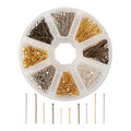 Craftdady 650Pcs Flat Head Pins 16mm 20mm 30mm Mixed Colors Wire Headpins for Jewelry Making - color: Gold & Silver, Flat Headpins
