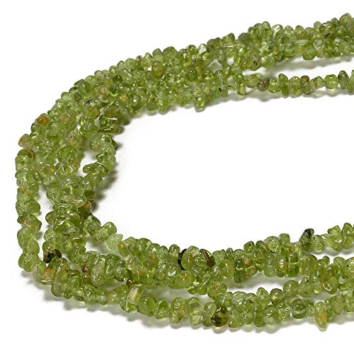 PLTbeads 5-8mm Natral Healing Gemstone Waist Bracelets Necklace Kit Irregular Stone DIY Crafts Design Jewelry Making 1 Strand per Bag Approxi 34 inch (Green Peridot Chips) - color: Green Peridot Chips