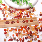 400pcs Natural Chip Stone Beads for Jewelry Making Red Agate 5-8mm Irregular Gemstones Healing Crystal Loose Rocks Bead Hole Drilled for Ring Earrings Necklace Bracelet Making DIY Art Crafts - color: Red agate(2 Strands-62")