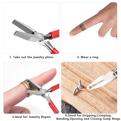 Flat mouth pliers Jewelry Making, needle nose pliers for jewelry making - color: Red-flat Mouth Pliers