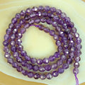 Round Faceted Amethyst Gemstone Beads (4mm) - size: 4mm