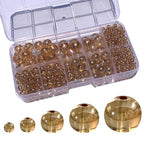 Gocelyn 476PCS Round Crystal Glass Beads for Jewelry Making(Champagne Golden), Glass Spacer Loose Beads for Crafts Bracelets Necklaces Charms Pendants 4/6/8/10/12mm - color: Round Glass Beads: Champagne Golden