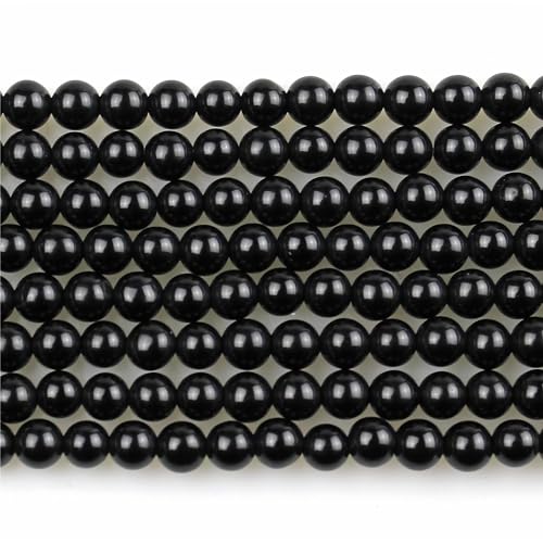 MJDCB 225pcs Natural Small Stone Beads 3mm Black Onyx Round Smooth Loose Gemstone Bead for Jewelry Making Bracelets Earrings Necklaces Accessories - color: Black Onyx