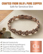 Jecanori Pure Copper Bracelet for Women,Copper Magnetic Bracelet With 3500 Gauss Magnets, Adjustable Jewelry Gift with Sizing Tool - color: Flower