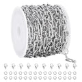 YOUBEIYEE 13 Feet Stainless Steel Chains Bulk on Spool Circle Paperclip Link Chain for Jewelry Making - color: Circle Paperclip Silver
