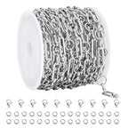 YOUBEIYEE 13 Feet Stainless Steel Chains Bulk on Spool Circle Paperclip Link Chain for Jewelry Making - color: Circle Paperclip Silver