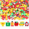 300pcs Back to School Polymer Clay Beads, Apple Pencil School Bus Spacer Beads for Jewelry Making First Day DIY Bracelet Necklace Accessories Craft Welcome Back to School Party Supplies - color: Red Green Yellow