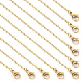Cadikez 24PCS Gold Rolo Cable Chain Necklace Bulk, 2mm 18inch 18K Gold PVD Plated Stainless Steel Finished Oval Cable Link Chains for Necklace Jewelry Making - color: 2.0mm Gold Color