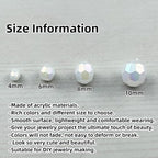 1800pcs Acrylic Faceted Round Beads 4mm 6mm 8mm 10mm AB Colors Glossy Acrylic Round Spacer Beads with Hole for DIY Bracelet Necklace Jewelry Making Supplies Handmade Craft(White AB) - color: White AB