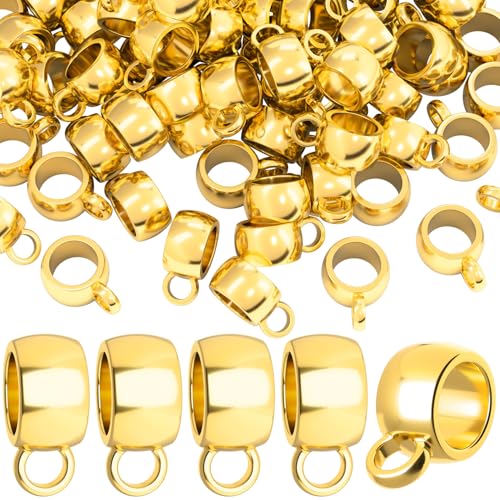 Joez Wonderful Links Bail Beads, Hypoallergenic Alloy Column Spacer Beads - color: 100 Gold