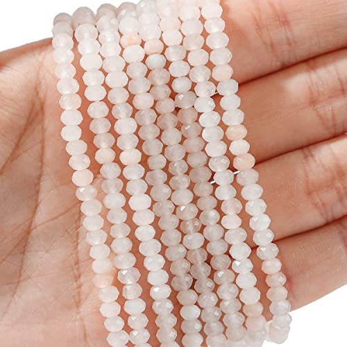 BEADIA Natural Pink Aventurine Beads 4x2mm 120pcs Faceted Rondelle Loose Semi Gemstone Beads for Jewelry Making Design - color: Pink Aventurine