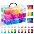 Umikk 9000Pcs Pony Beads Bulk, 30 Colors 6x9mm Plastic Kandi Beads for DIY Bracelet Making Hair Braiding Kandi Jewelry Key Chains Crafts (5.16LB) - color: 30colors9000pcs