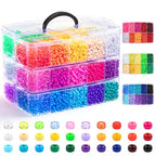 Umikk 9000Pcs Pony Beads Bulk, 30 Colors 6x9mm Plastic Kandi Beads for DIY Bracelet Making Hair Braiding Kandi Jewelry Key Chains Crafts (5.16LB) - color: 30colors9000pcs