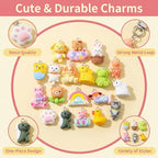 KJML DIY Cute Keychain Charms Bulk 30pcs Pendant Charms for Keychain Making Mini Resin Charm for Funny Keychains Bag Charm Purse Backpack Jewelry Making - color: Mix Animal