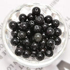 NCB 100pcs Original Natural Stone Beads Gemstone Round Loose Beads 6mm 8mm 10mm (Black Obsidian, 6mm 100Beads) - color: Black Obsidian, size: 6mm 100Beads