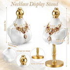 AceOrbit 7 Pcs Jewelry Display Set, Velvet Jewelry Mannequin Display, T-bar Bracelet Holder, Earring and Ring Finger Stand