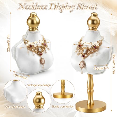 AceOrbit 7 Pcs Jewelry Display Set, Velvet Jewelry Mannequin Display, T-bar Bracelet Holder, Earring and Ring Finger Stand