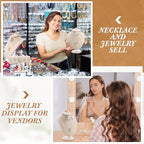 RattanView 2 Pcs Jewelry Display Set Necklace Mannequin Bust T Bar Bracelet Holder for Earring Necklace Ring Display - color: Flaxen