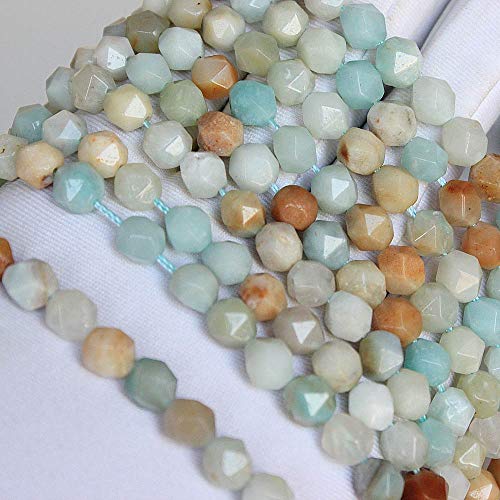 MJDCB Best Sellers Natural Stone Beads Faceted Polygon Amazonite Crystal Energy Stone Healing Power for Jewelry Making(8mm) - color: Amazonite