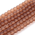 FASHEWELRY 200Pcs Transparent Frosted Glass Bead 4mm Matte Crystal Glass Loose Beads for DIY Jewelry Making (Camel) - color: Camel
