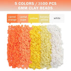 3500Pcs Yellow Clay Beads for Bracelets Making 6mm Heishi Polymer Clay Bead, Flat Round Disc for Jewelry Making Yellow Bead Making Kit - color: Yellow