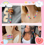 Amaney 500 Pieces Glitter Pony Beads 6x9mm Mixed Colors Transparent Plastic for Hair Braids Jewelry Making - color: Glitter
