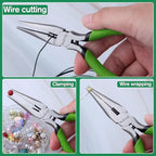 5 Inches Chain Nose Pliers Long Nose Pliers Side Cutting Pliers For Jewellery Making Wire Cutting Clamping For Electrical Repairs Jewellery Making Diy Crafts Model Making - style: Chain Nose Pliers