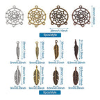 96pcs Alloy Dreamcatcher Pendant Charms Tibetan Antique Color Metal Woven Net Chandelier Components Links Feather Arrow Dangle Charms for DIY Bracelet Necklace Jewelry Crafts Making Hole: 1.6-3mm - color: 4 Colors, Dream Catcher