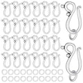PH PandaHall 100 Sets S Hook Clasps, Tibetan Style S Hook Ring Antique Silver Toggle Clasps Closure Metal Alloy Jewelry Clasp Connector for Necklace Bracelet DIY Jewelry Making, 20.5mm Long - color: Antique Silver