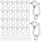PH PandaHall 100 Sets S Hook Clasps, Tibetan Style S Hook Ring Antique Silver Toggle Clasps Closure Metal Alloy Jewelry Clasp Connector for Necklace Bracelet DIY Jewelry Making, 20.5mm Long - color: Antique Silver