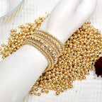 50pcs 14K Gold Beads,Seamless Gold Round Beads,Brass Loose Beads,Spacer Beads That Do Not Fade Easily,Gold Beads for Bracelet Necklace Making (8MM) - size: 8MM