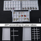YUFONG Earring Organizer Box Acrylic Jewelry Organizer with 3 Drawers 54 Adjustable Grids Clear Stackable Earring Holder Velvet Trays Ring Display Case for Women Girls (Gray) - color: Gray
