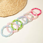 Colorful Stackable Resin Beaded Bracelets Set for Women Dainty Neon Clear Acrylic Beads Stretchable Bracelet Pack Trendy Transparent Round Balls Jewelry - color: Colorful2