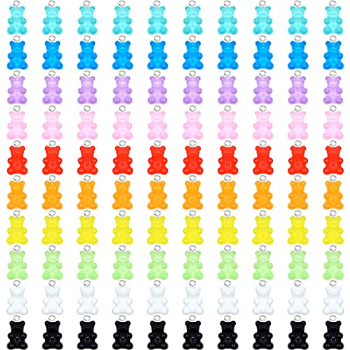 ZOCONE Colorful Candy Pendant Charm, Cute Resin Charms for Jewelry Making Keychains Necklace Bracelet Earrings, Resin Supplies for DIY Crafts Decoration - color: Bears 100Pcs