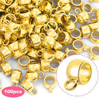 Joez Wonderful Links Bail Beads, Hypoallergenic Alloy Column Spacer Beads - color: 100 Gold