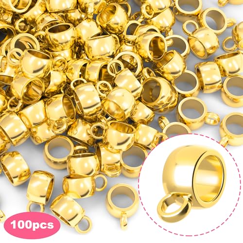 Joez Wonderful Links Bail Beads, Hypoallergenic Alloy Column Spacer Beads - color: 100 Gold