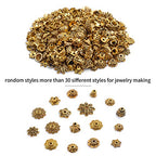 Jdesun 120g Bead Caps with A Clear Storage Box, Tibetan Gold Beads Spacers Jewelry Findings Accessories for Jewelry Making 300-350 Pieces - color: Gold