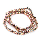 Craftdady 10 Strands 4mm Rose Gold Faceted Glass Briolette Rondelle Beads Electroplate Metallic Tiny Spacer Beads About 1400Pcs for Jewelry Craft Necklace Earring Making - color: Rose Gold, size: 4mm