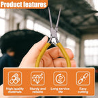 YoRise Mini Needle Nose Plier, Metal Non-Serrated Precision Pliers with Anti-Slip Grip Handle, Auto Long Nose Plier Accessory for Bending Wires, Jewelry Making, and Small Object Gripping(Needle) - size: Needle