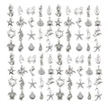 WOCRAFT 60pcs Antique Silver Ocean Charms Bracelet Charms for Jewelry Making Sets DIY Necklace Bracelet Keychain Crafting Charms Kit Craft Supplies (SN881) - color: Antique Silver, size: Ocean Charms