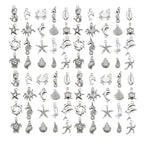 WOCRAFT 60pcs Antique Silver Ocean Charms Bracelet Charms for Jewelry Making Sets DIY Necklace Bracelet Keychain Crafting Charms Kit Craft Supplies (SN881) - color: Antique Silver, size: Ocean Charms
