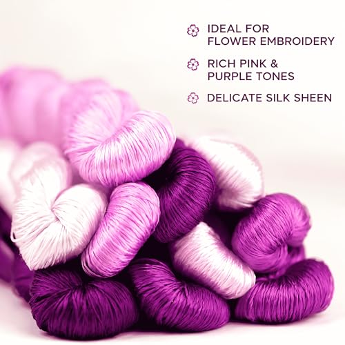 Natural 100% Silk Thread, Handmade Embroidery Thread Silk Floss 10 Colors 110m Each (65) - color: 65