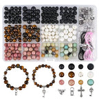 Tunmiok Natural Beads for Bracelets for Jewelry Bracelet Making kit for Adults with Spacer Beads & Bracelet Charms and Natural Stone for Jewelry Making & DIY Bracelet, Necklace, Earring Set Supplies